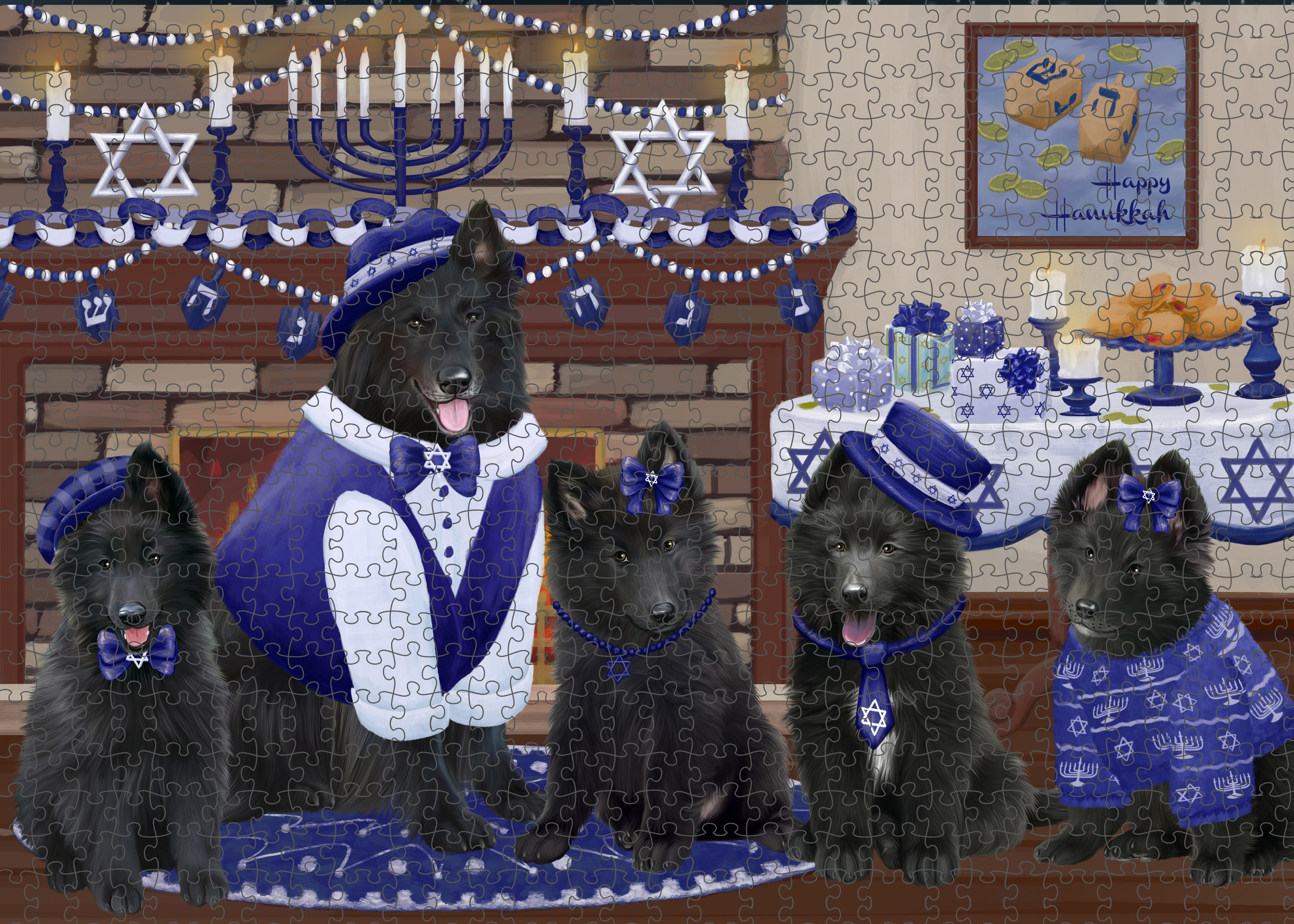 Hanukkah Family Dog Cat Pet Photo Lovers Jigsaw Puzzle with Photo Tin eBay